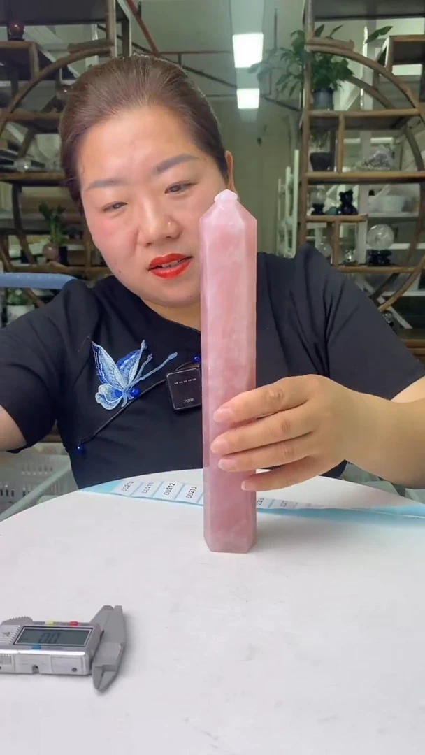 柱子未镶嵌水晶粉水晶柱子D210