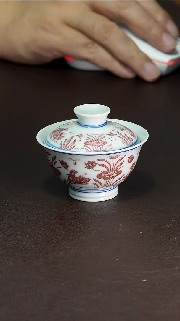 福利微瑕原矿釉里红鸳鸯