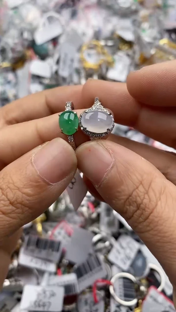 银S925镶嵌戒指翡翠111----6