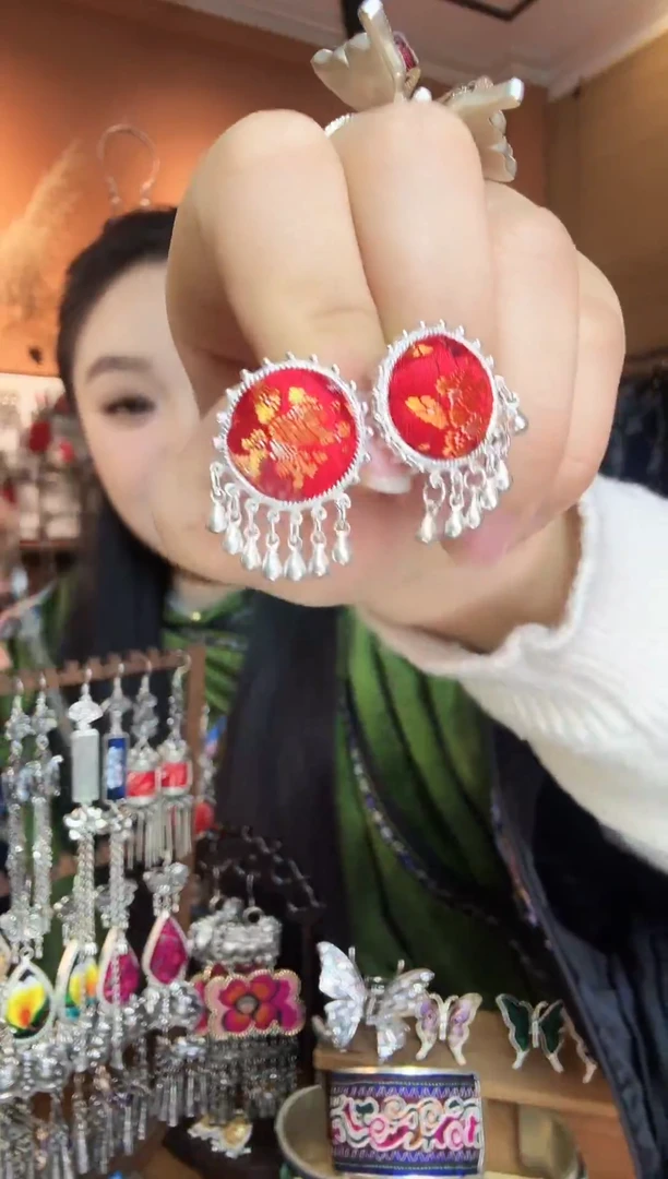 刺绣纯手工民族风耳环