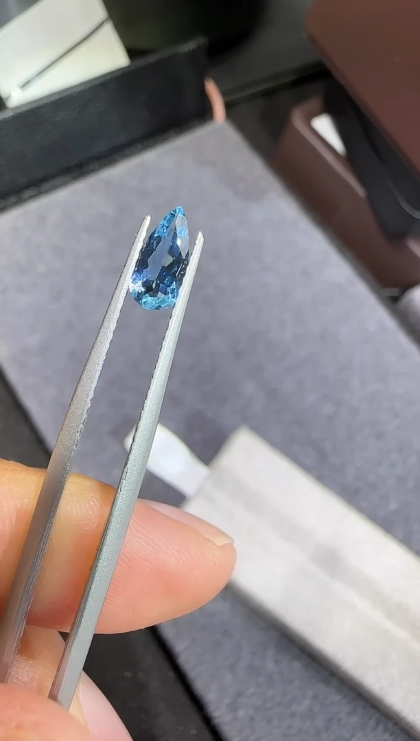 未镶嵌定制定制海蓝宝石天然0.5克拉超圣全净