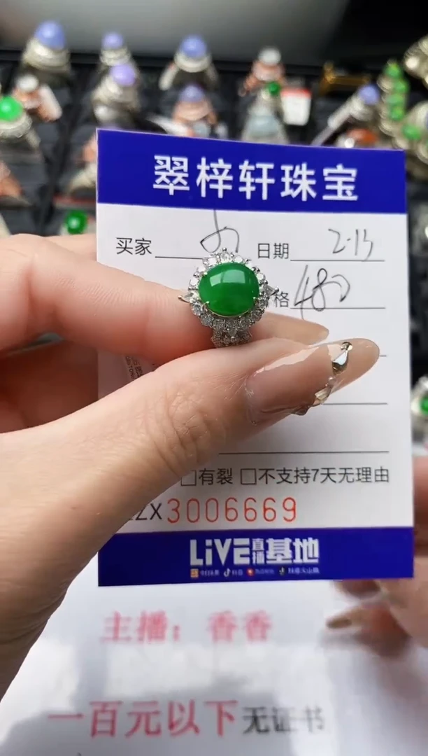 【闪购商品】翡翠戒指银S925镶嵌/6669
