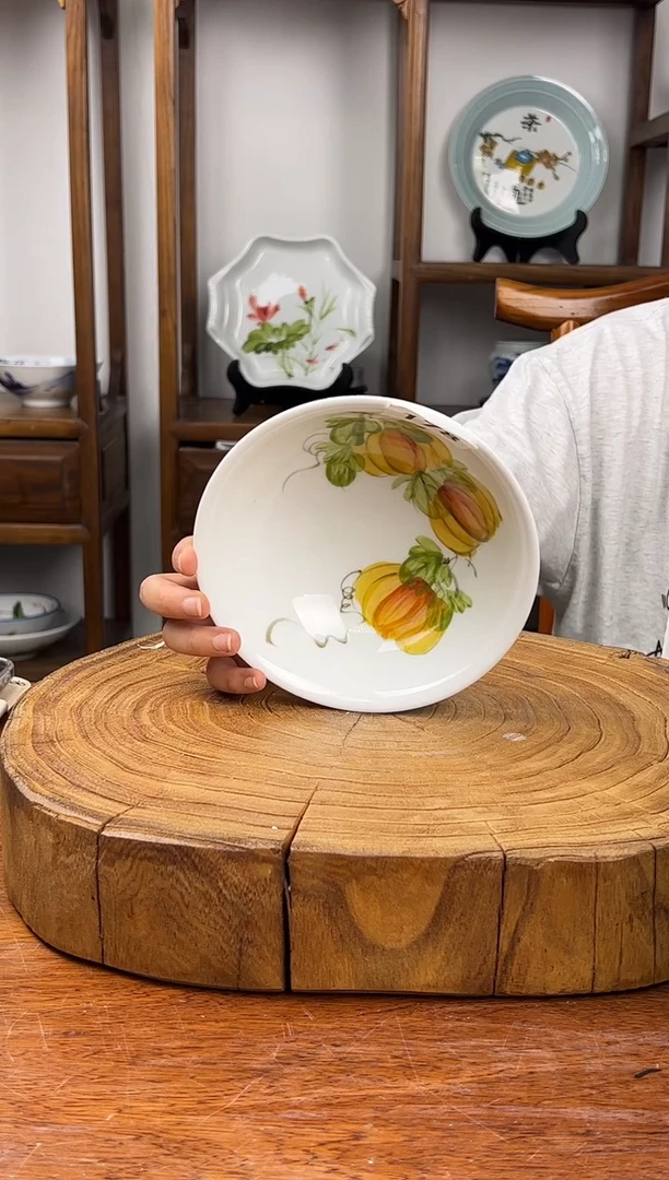 瓷片景德镇手绘釉中彩（食品级）壮壮碗178