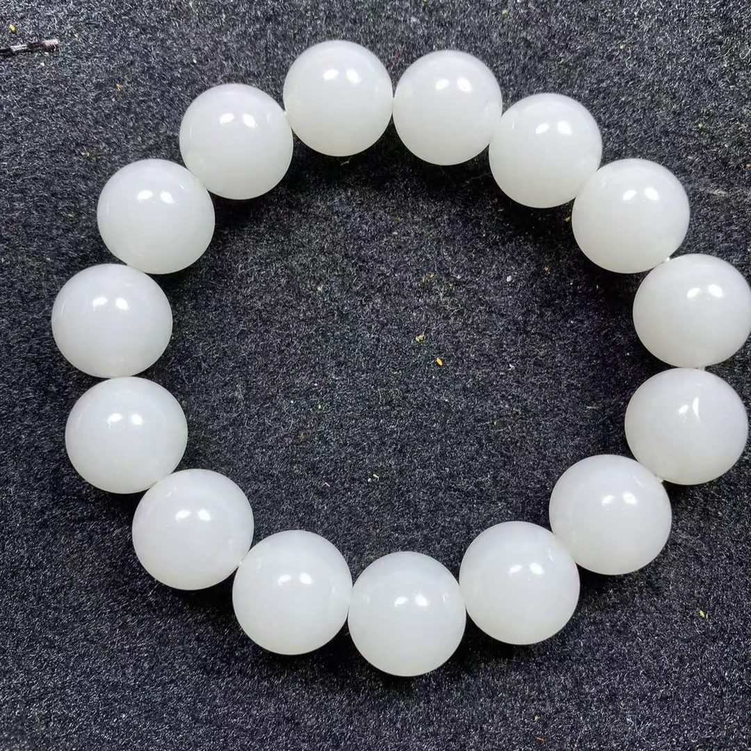 新疆和田白玉圆珠手串12—18