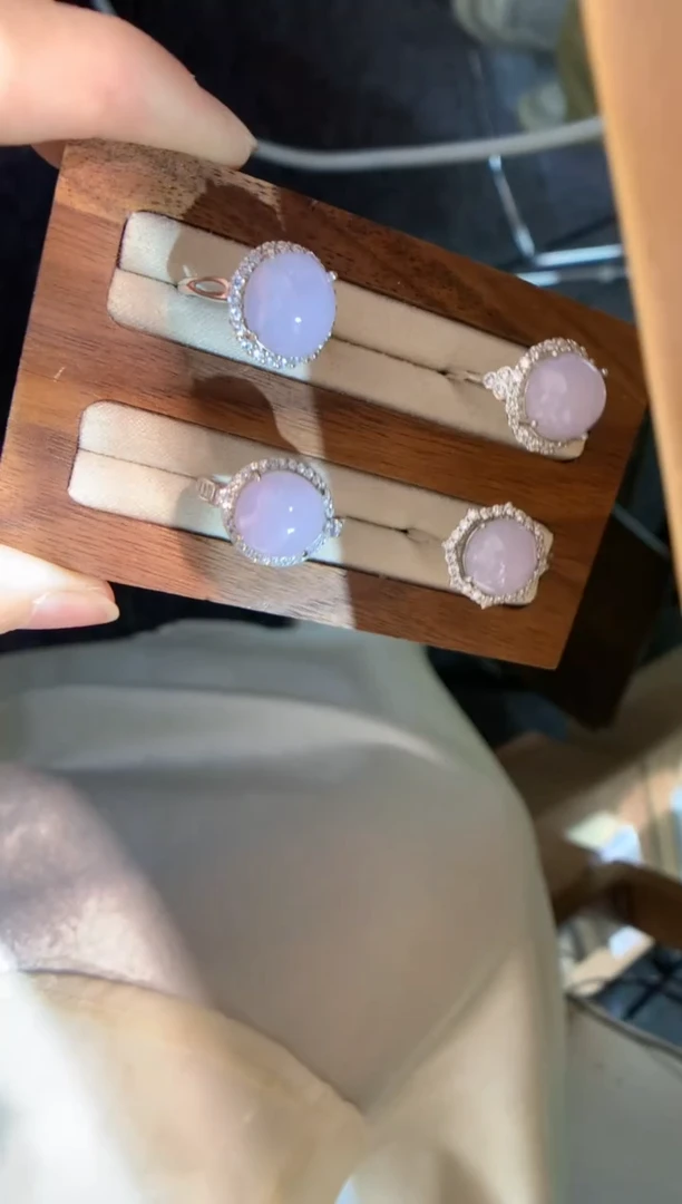 银S925镶嵌戒指翡翠戒指 多样性发一件