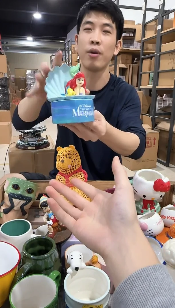 瓷片美人鱼首饰盒