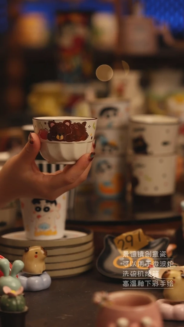 陶瓷景德镇可爱陶瓷釉下彩绘设计师款