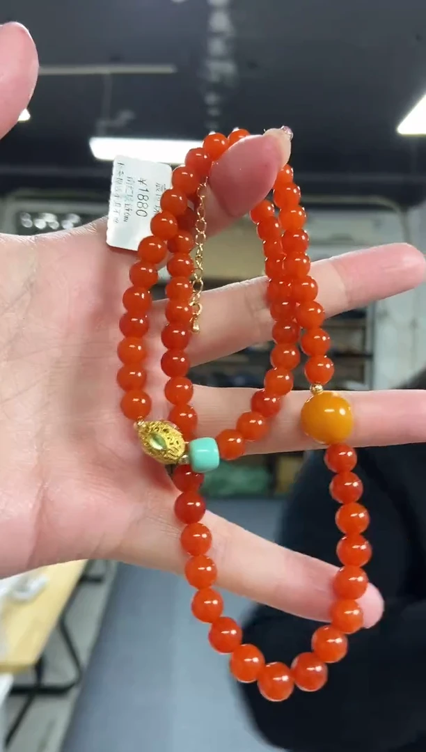 【闪购商品】南红玛瑙项链未镶嵌多样性发其一颜色微差