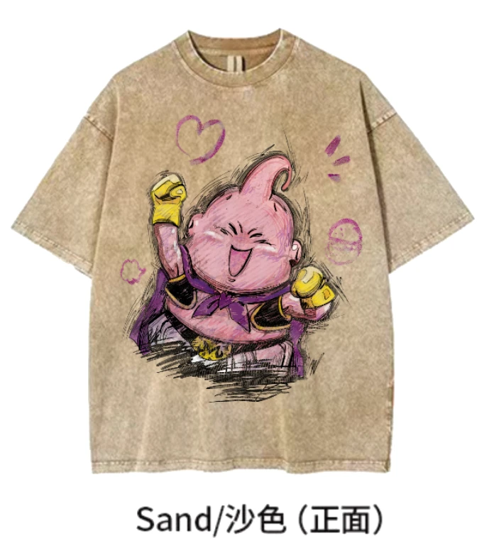 【开心布欧】KiKiTee oversize洗水做旧风宽松260g纯棉手绘T恤