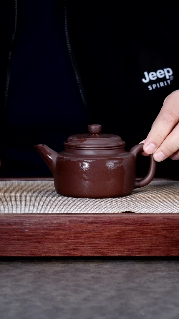 茶壶紫砂紫泥全手剑流德钟