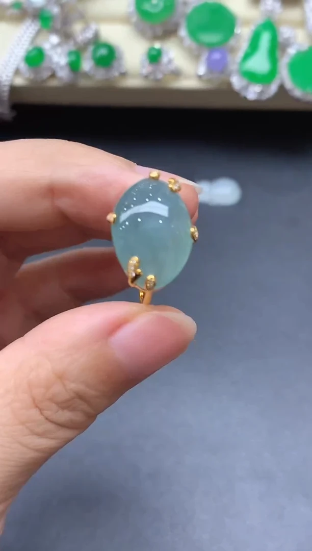 18K金镶嵌戒指翡翠549-中国好珍宝