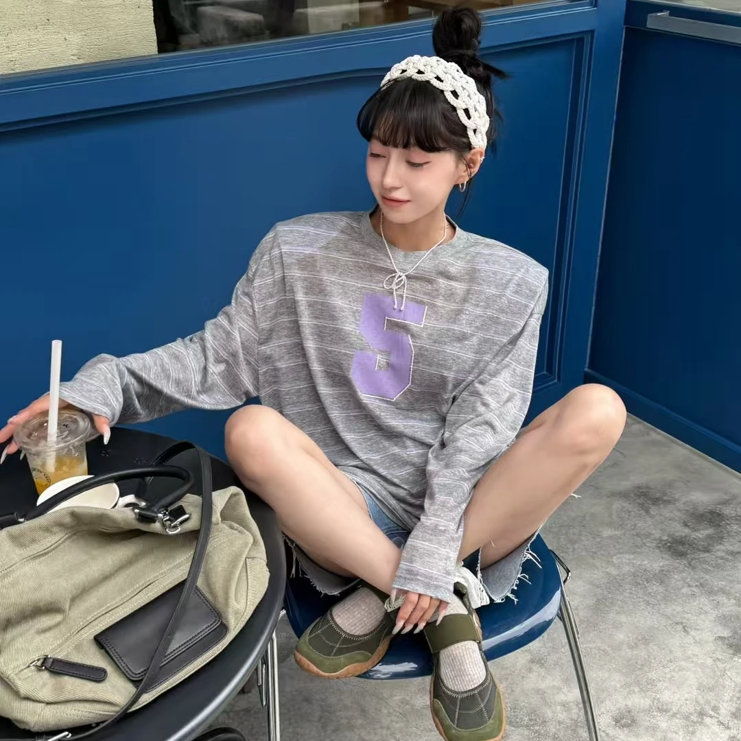 宠儿【2025夏季财神韩版2色超薄条纹防晒体恤】