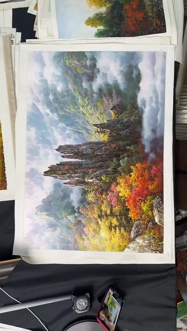 油画【原创·保真·带证书】朝鲜画家纯手绘油画--顺丰包邮--
