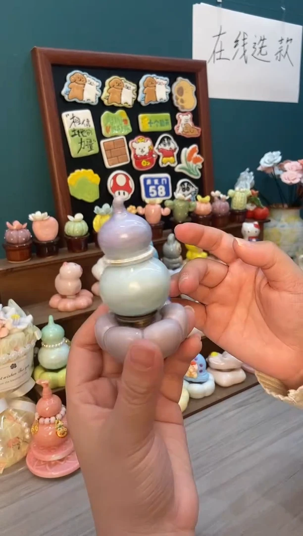 摆件陶紫色葫芦景德镇陶瓷摆件1个装