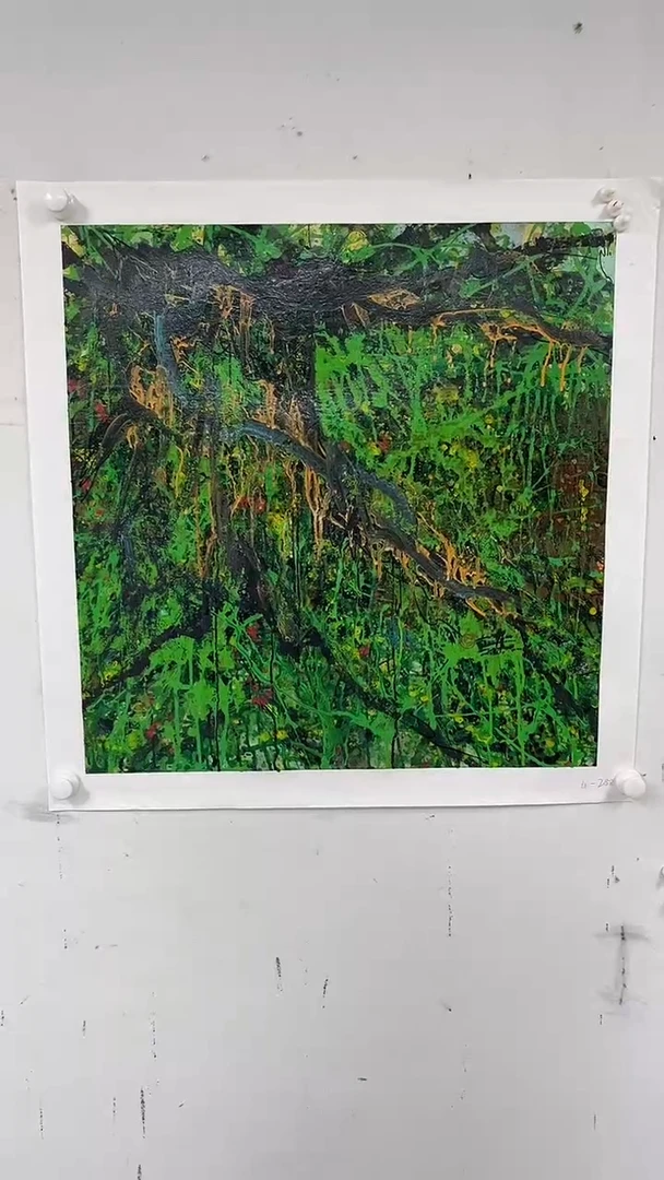 国画赵燮-4平尺-藤萝-金袍