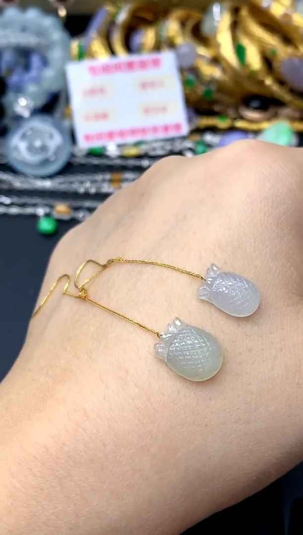 18K金镶嵌翡翠耳饰93-中国好珍宝