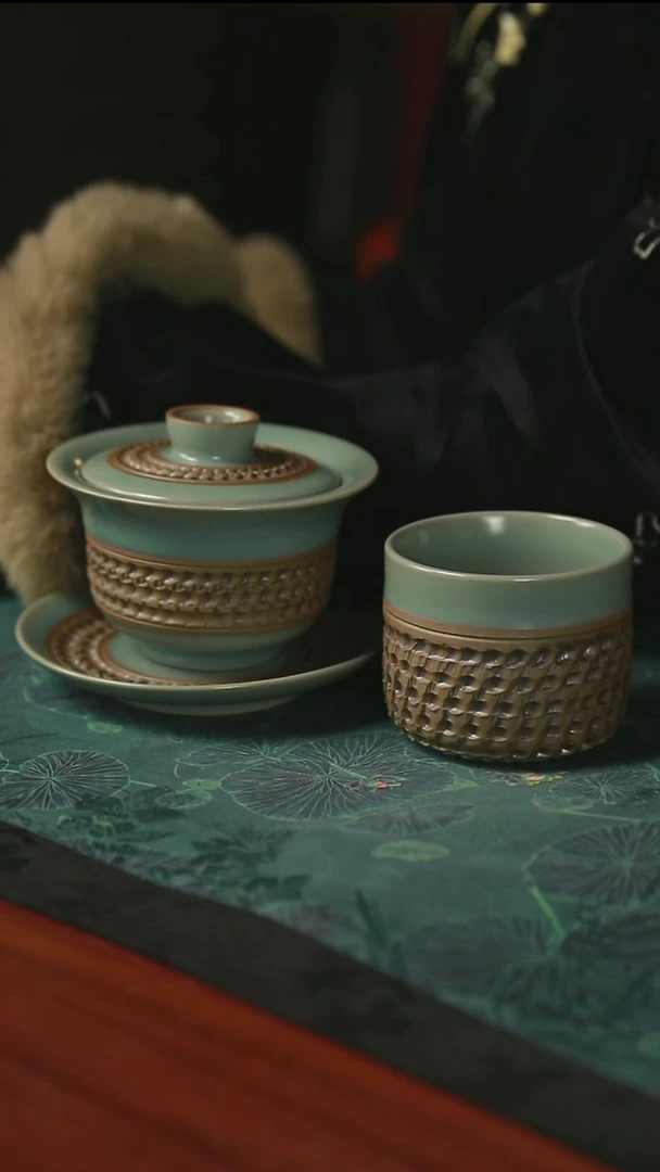 元宝盖碗 直口杯 一级品 仿古 跳刀