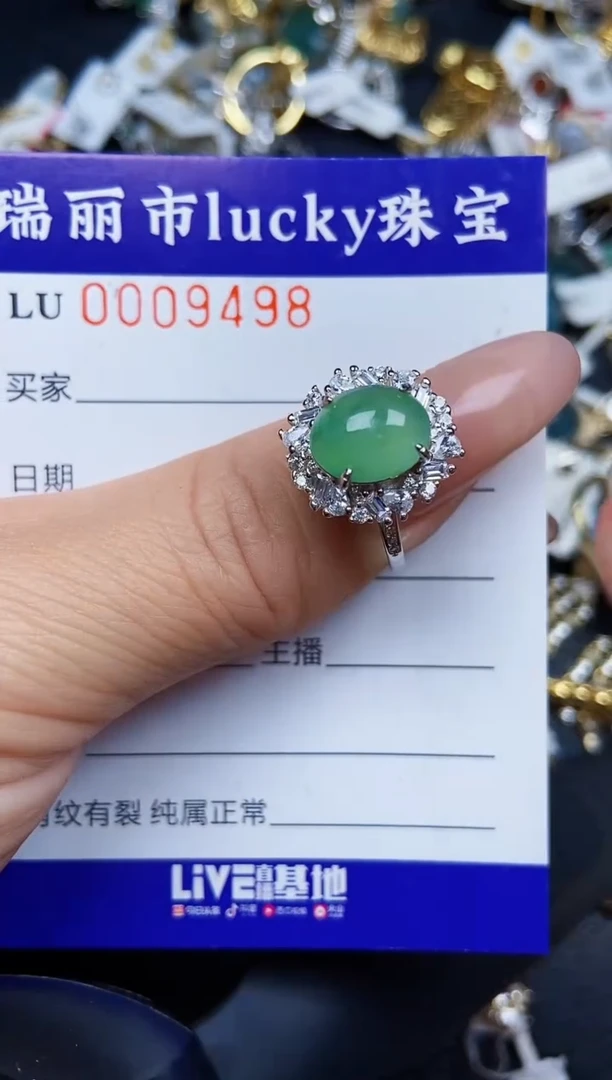 翡翠银S925镶嵌颈饰9498