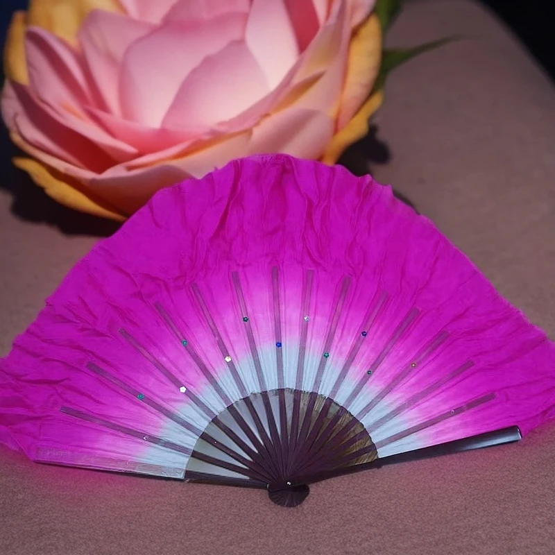 【30号】【微微瑕】一尺十八根真丝渐变扇舞扇秧歌扇舞台表演扇