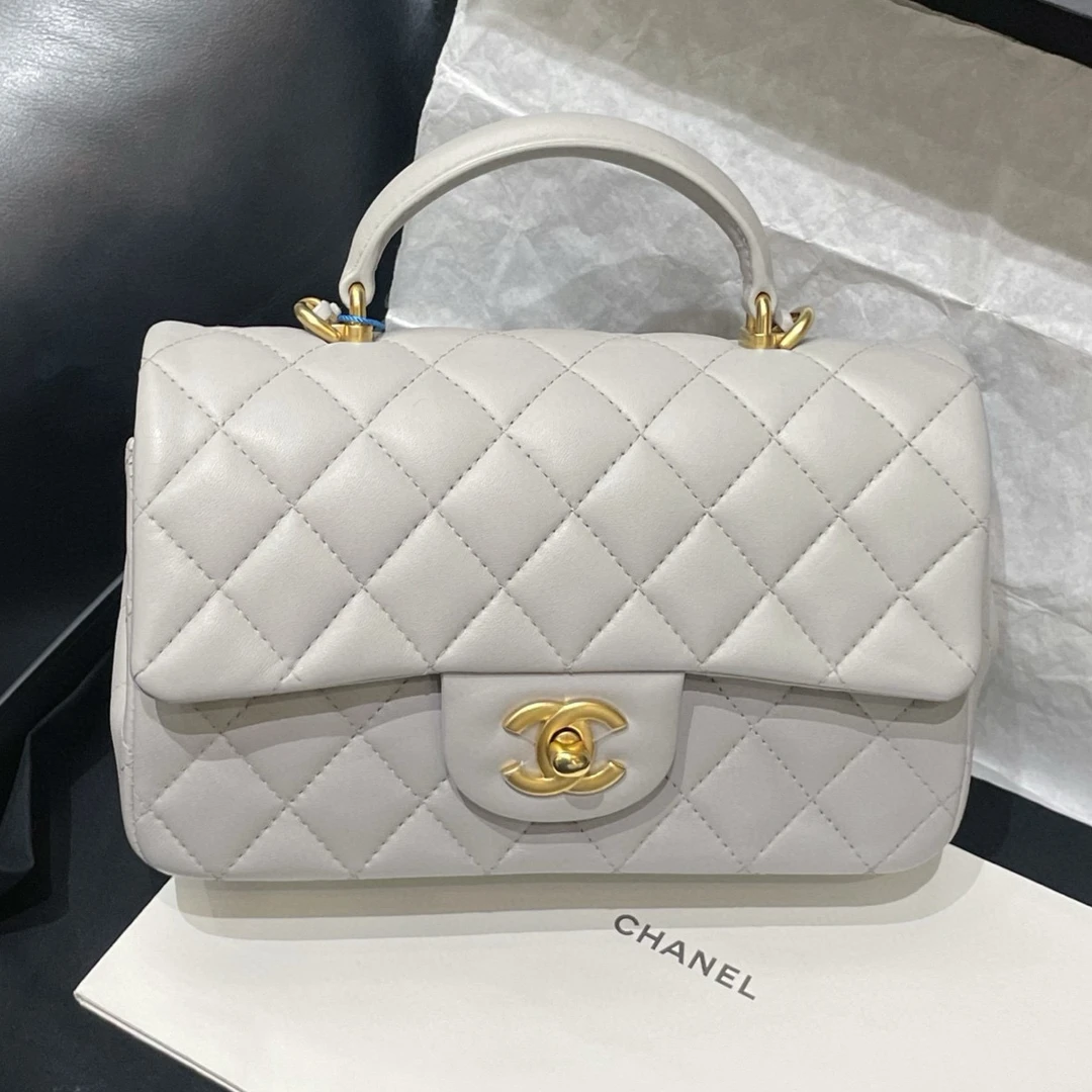 99新 Chanel/香奈儿  高级灰cf手柄大mini芯片款包包/G/G24DH7683