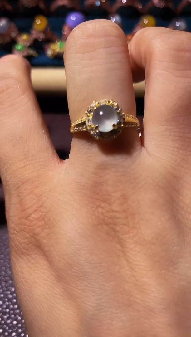 翡翠戒指银S925镶嵌..................