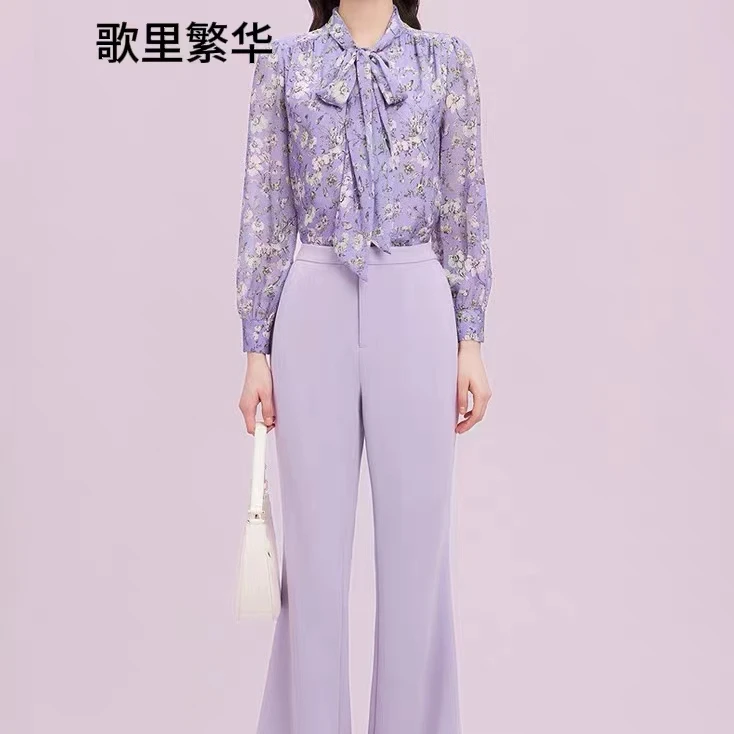 【歌里繁华】L+2025新款柔雅碎花小衫女0072