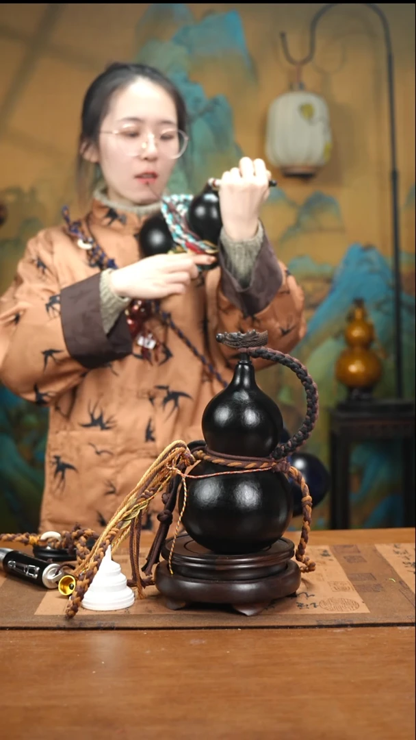 XS031藏绳款大漆酒葫芦（现货现发）