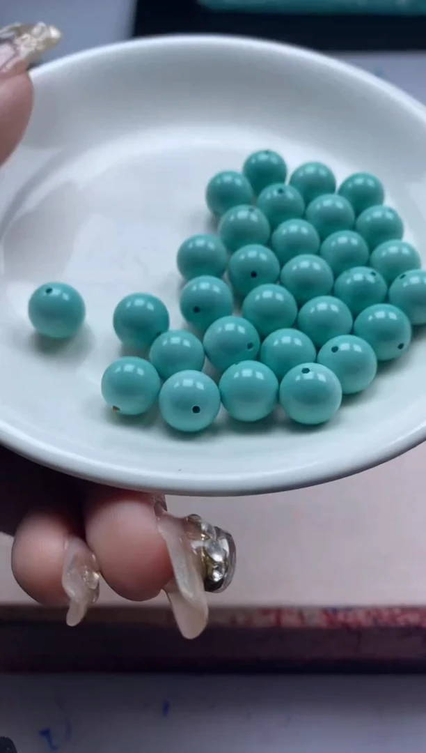 【闪购商品】玛瑙/玉髓颈饰未镶嵌W404高瓷绿*松10mm*5颗