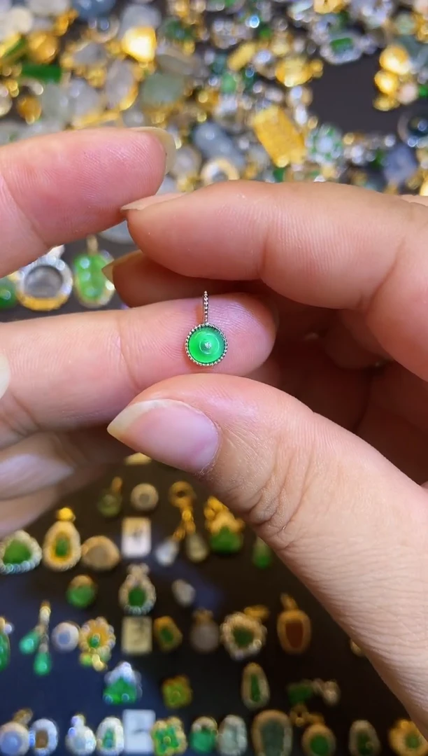 吊坠(不含链)银S925镶嵌翡翠1