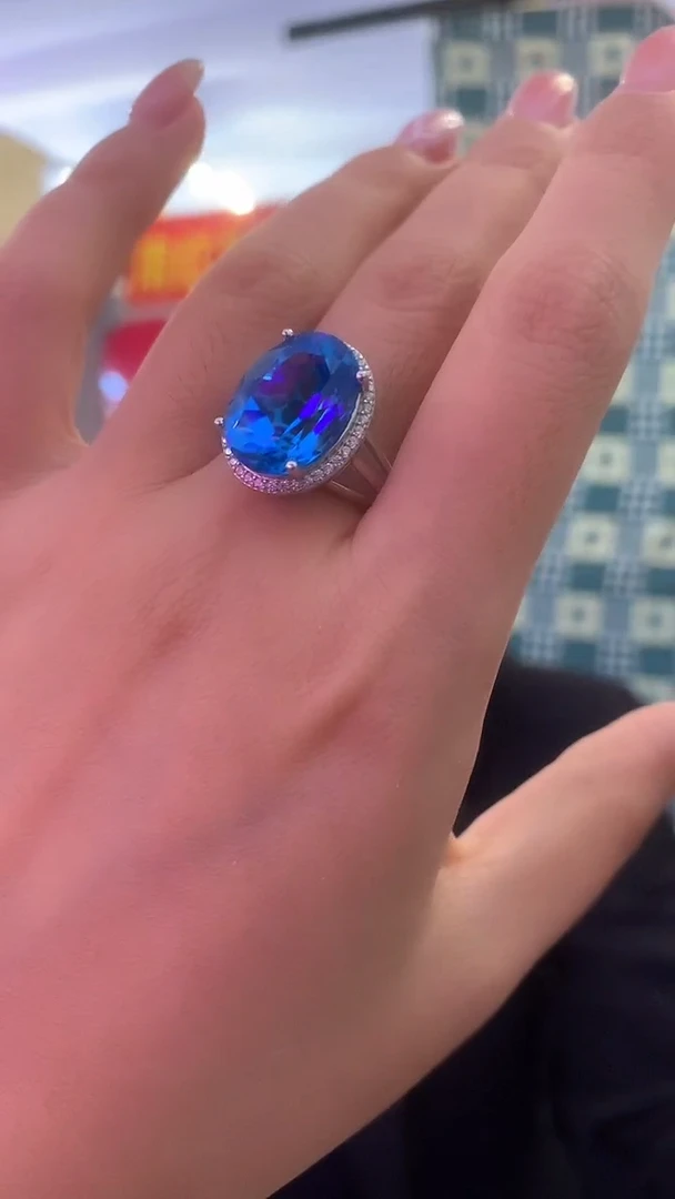 银S925镶嵌戒指托帕石【宝石世家严选】