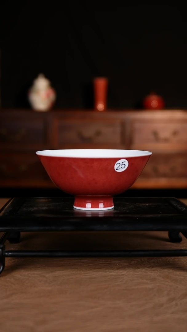 杯子青**?豇豆红景德镇纯手工陶瓷