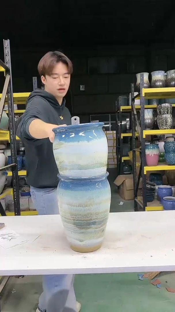紫砂花盆宜兴紫砂粗陶花盆17*24