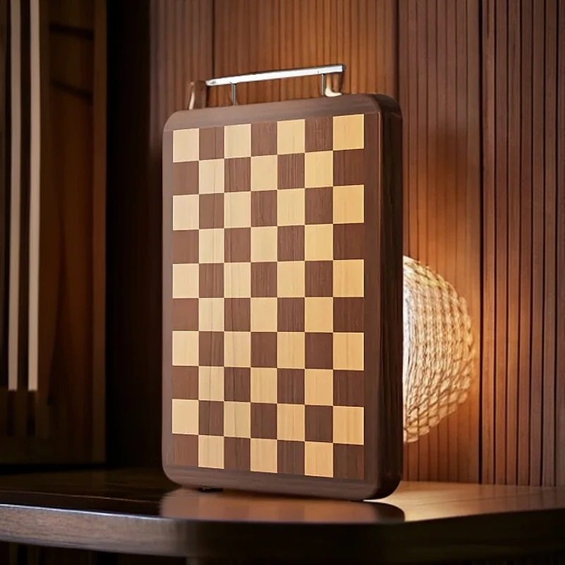 菜板榫卯棋盘格子菜板家用实木砧板案板E962