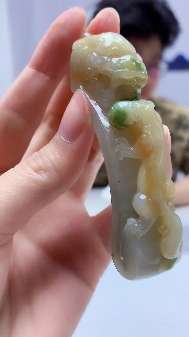 【闪购商品】定制翡翠未镶嵌4688zm-毛货挂件龙沟366