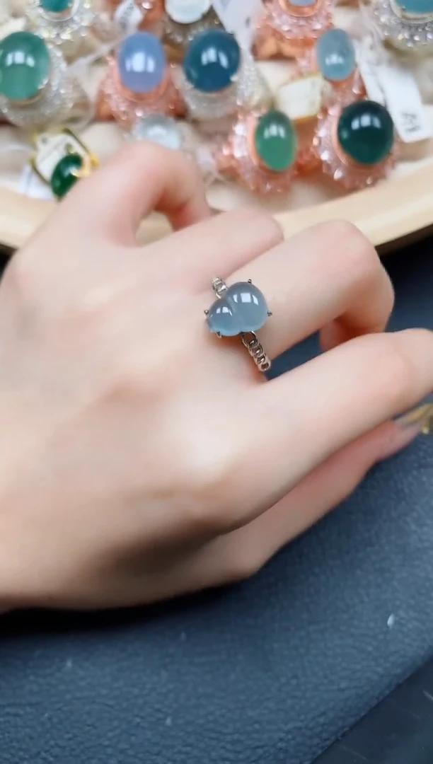 【闪购商品】翡翠戒指银S925镶嵌翡翠