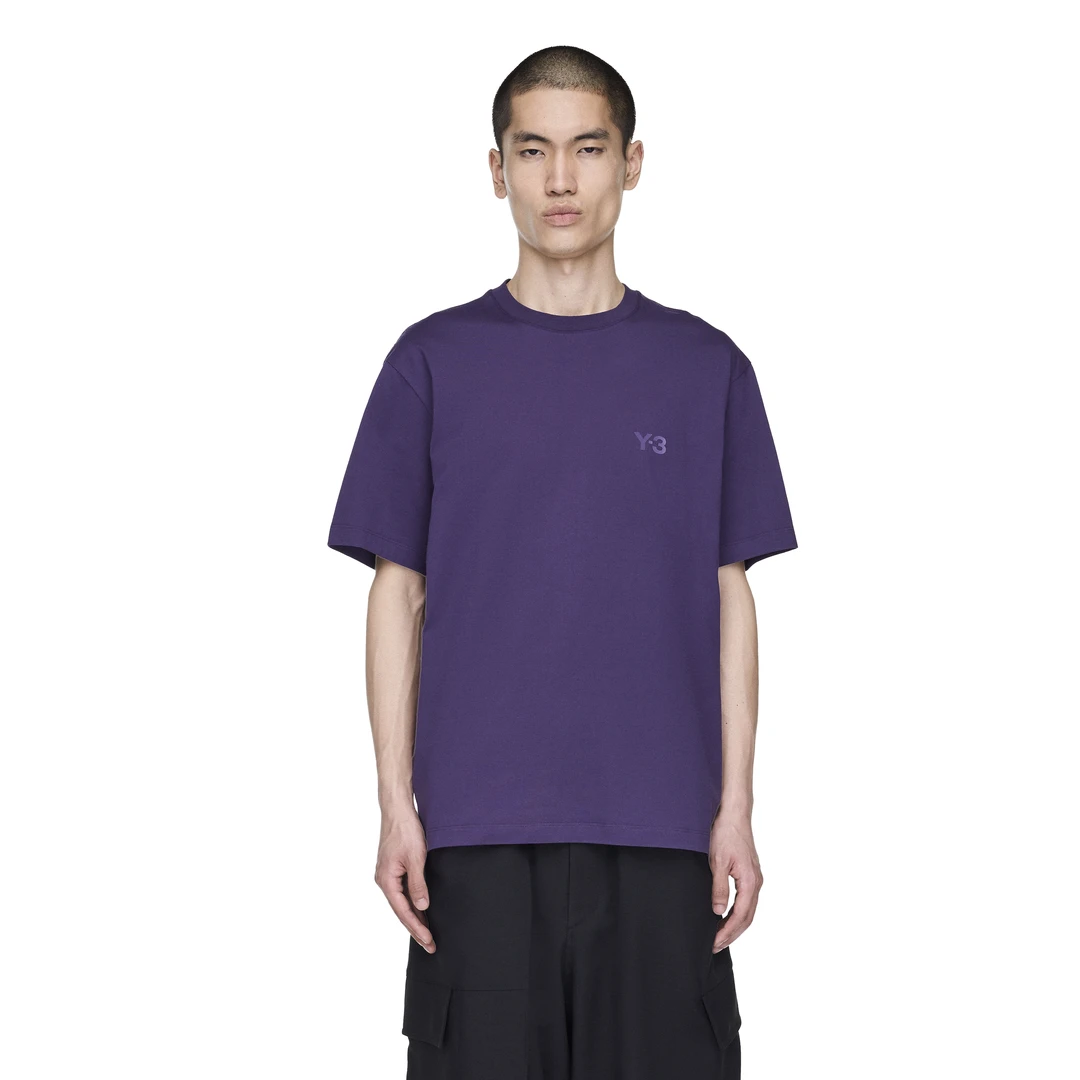 Y-3/Y-3（53-KA9777）紫色经典基础款情侣夏季纯色圆领休闲运动T恤