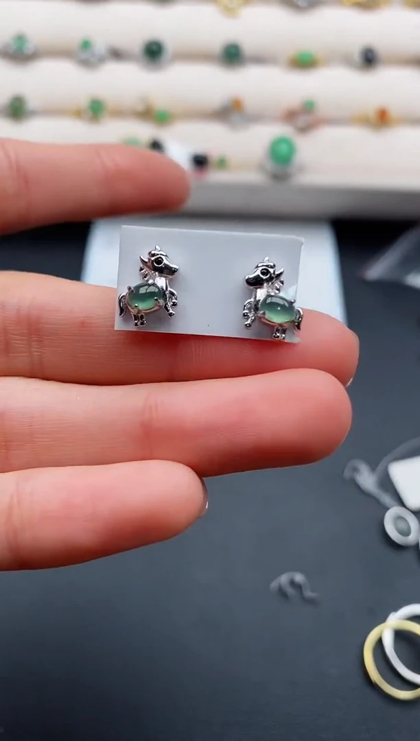 银S925镶嵌戒指翡翠77777777+8