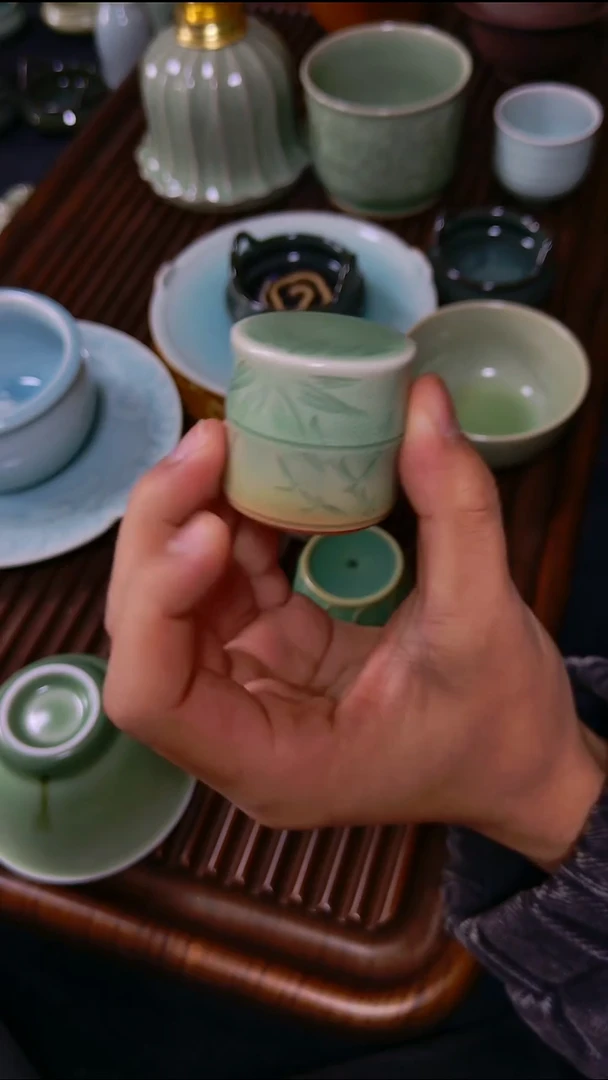 德**姆和青禾手工豆青盖置