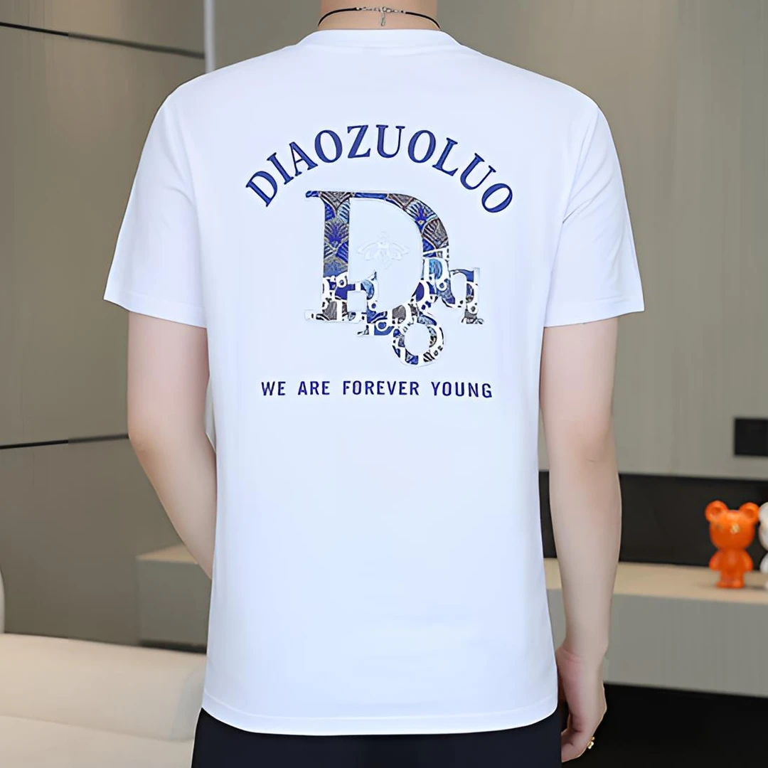 男士夏季印花休闲套装两件套运动冰丝短袖T恤百搭新款半袖穿搭