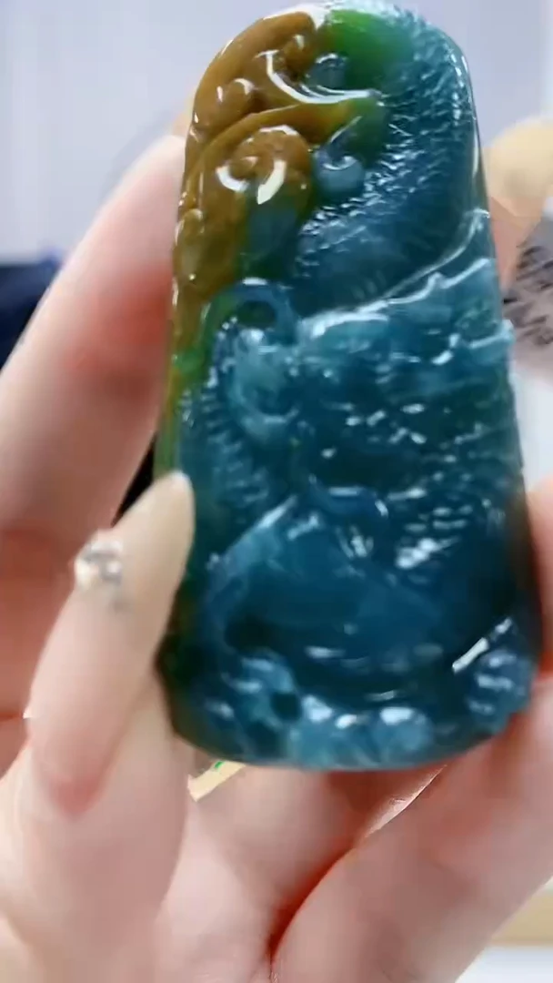 未镶嵌定制翡翠5145DD-毛货挂件40