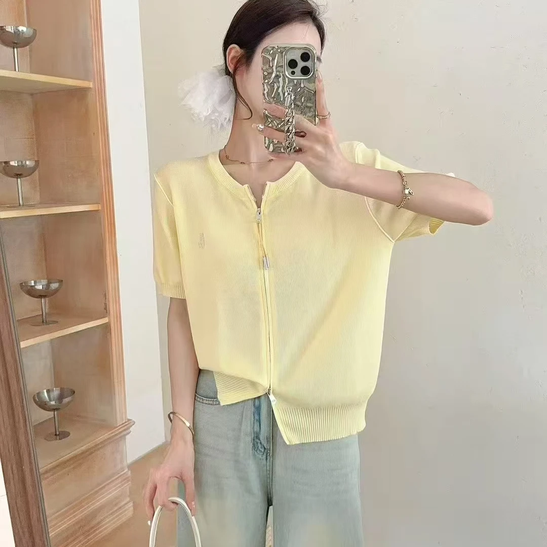 001-100春季新款长袖宽松百搭小香风针织衫