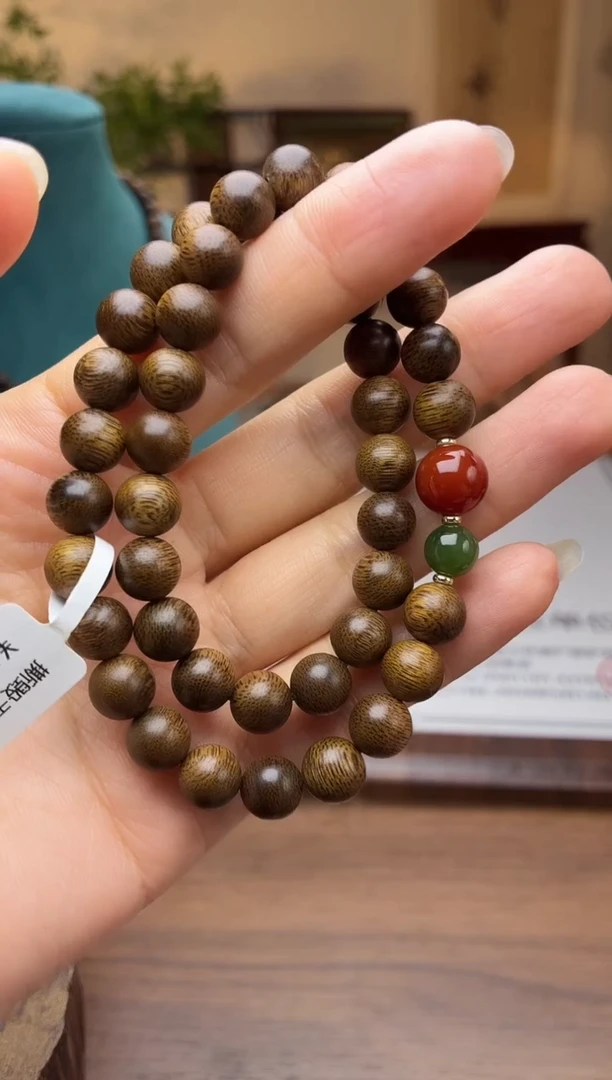 沉香手串沉香【非遗】 富森红土沉08沉水双圈