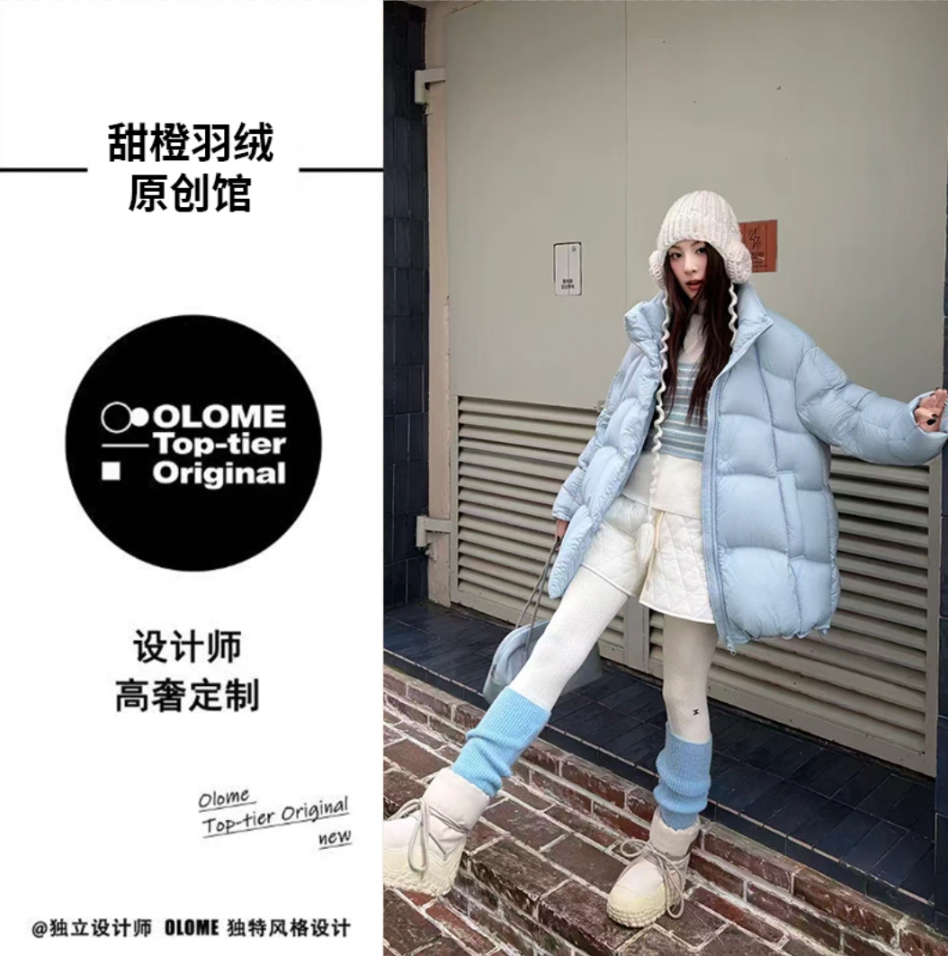 新款加厚防风女士过膝韩版宽松保暖休闲时尚羽绒服637k