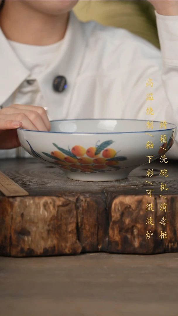 瓷片景德镇高温釉下彩可微波烤箱洗碗机