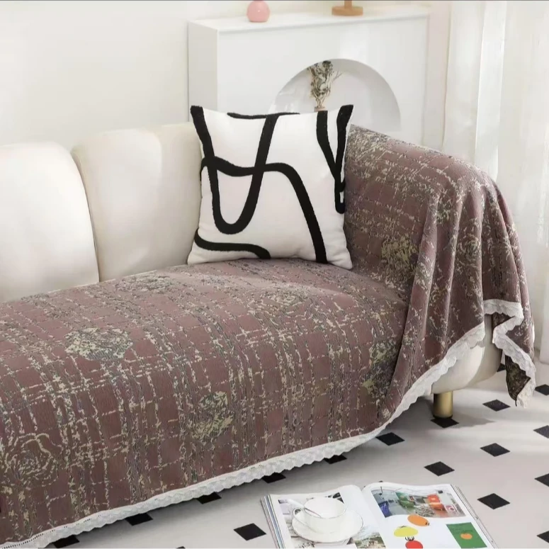 鎏金沙发巾--洛可可咖90*210