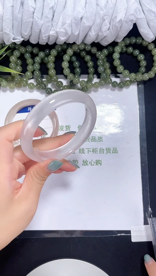 未镶嵌冰透石英岩玉104 白月光 59-60