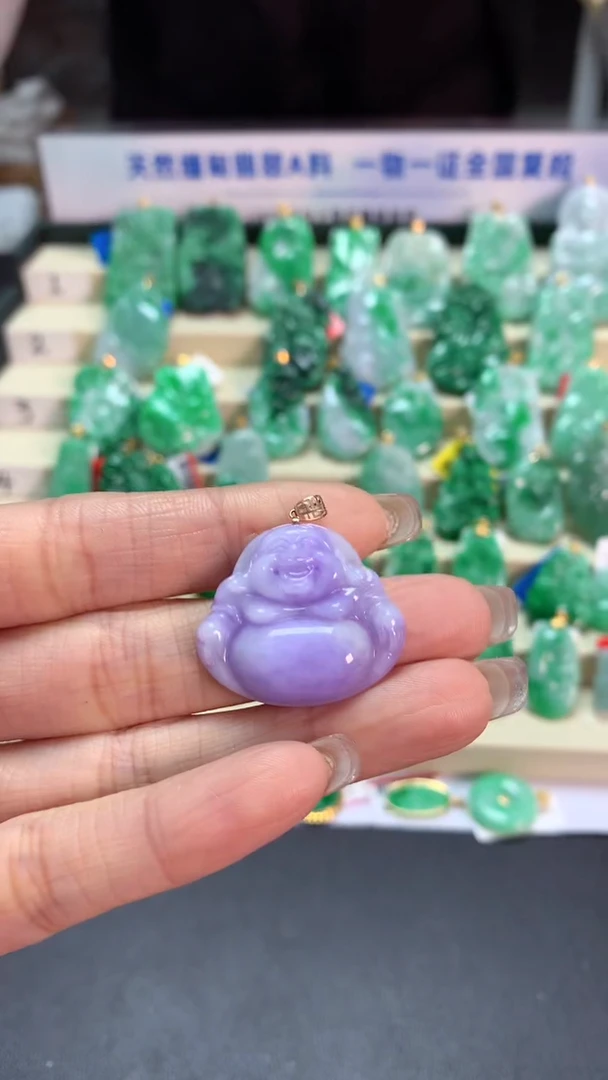 【闪购商品】翡翠吊坠(不含链)18K金镶嵌挂件