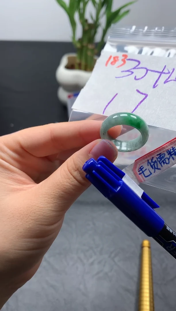 未镶嵌定制翡翠戒圈17#40毛货需精细抛光