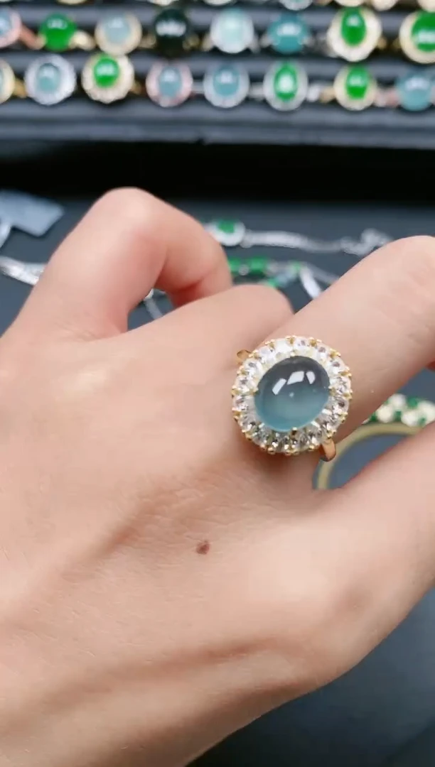 翡翠戒指银S925镶嵌11111111