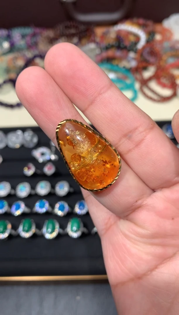 未镶嵌琥珀戒指Y81【多样性发其一】